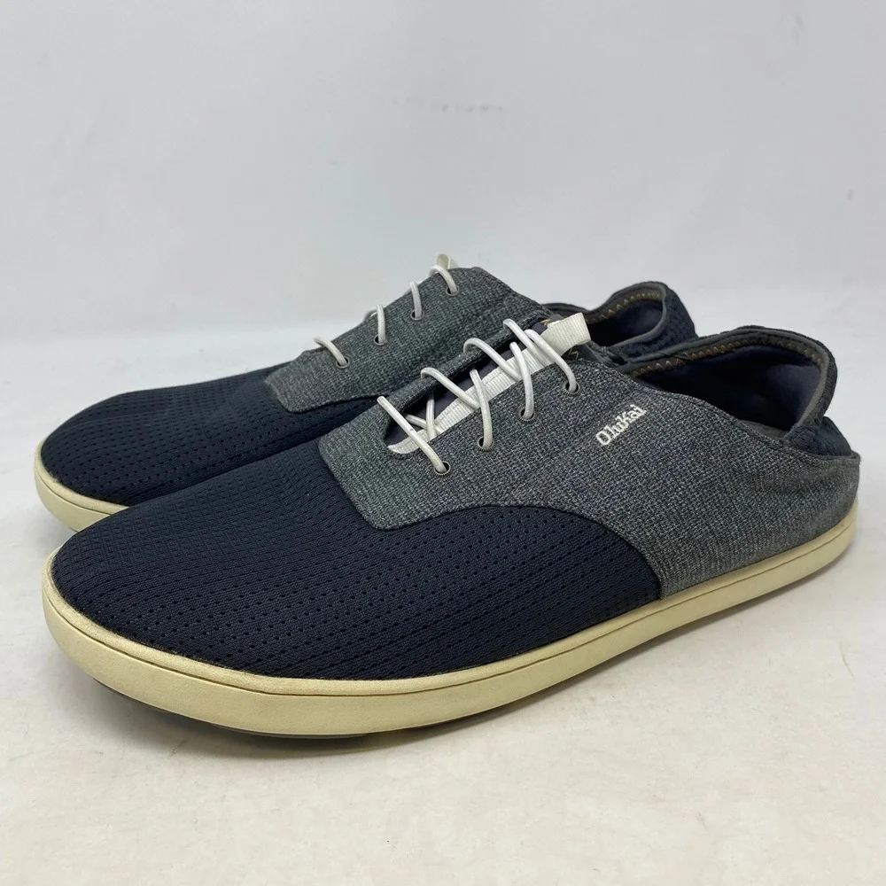 OluKai‎ Nohea Moku Mens 11 Charcoal Dark Shadow Boat Shoes Sneakers 10283-6C6C